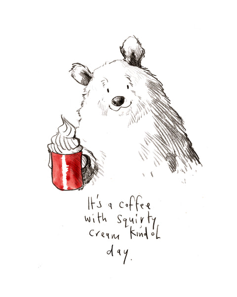 It's a coffee with squirty cream kind of day, 8 x 10 inch giclee print, £35.00