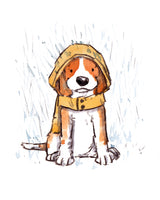 Beagle in a jacket, 8 x 10 inch giclee print