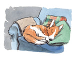 Sleeping Corgi 8x10 giclee print