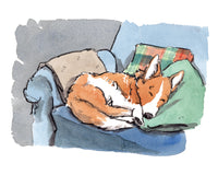 Sleeping Corgi 8x10 giclee print