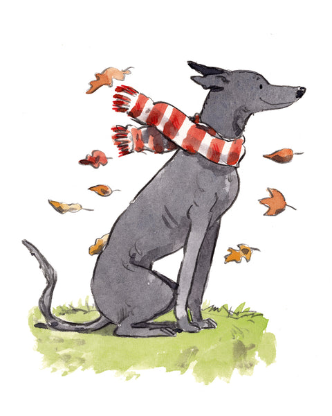 Autumnal Greyhound, 8 x 10 inch giclee print